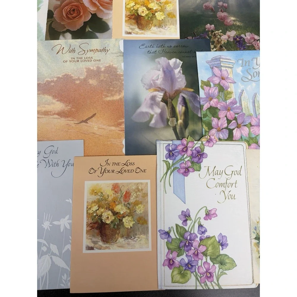 Vintage Sympathy Cards Fronts ONLY Scrapbooking Crafts Decoupage Lot of 50+